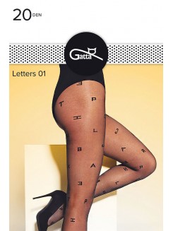 Колготки з візерунком з латинських букв GATTA Letters 01