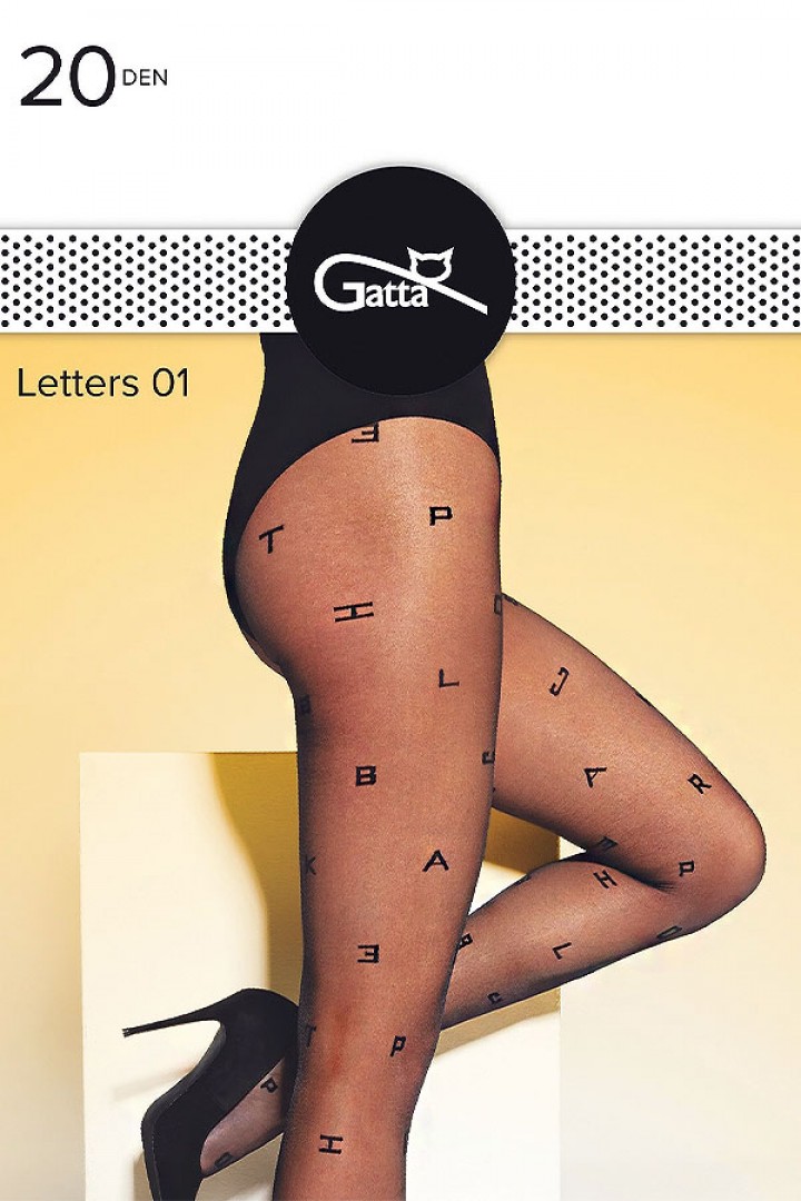 Колготки с узором из латинских букв GATTA Letters 01