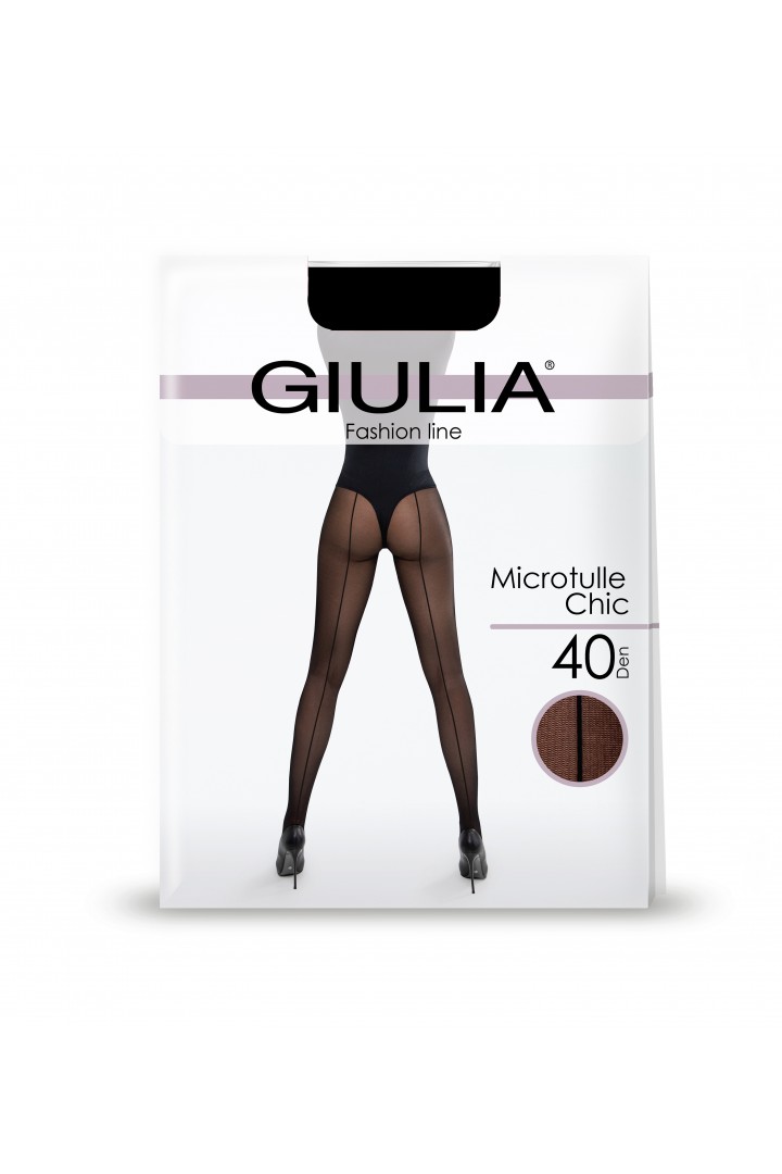 Колготки со швом GIULIA Microtulle Chic 40