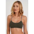 Бесшовний топ у рубчик на тонких бретельках GIULIA Cami Top Rib