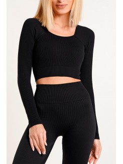 Жіноча безшовна кофта-топ в рубчик GIULIA Crop Top Rib