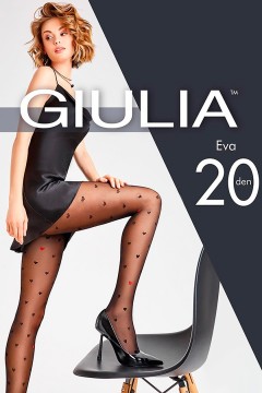 Тонкие прозрачные колготки с сердечками GIULIA Eva 20 model 1