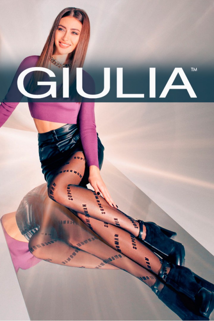 Колготки с вышитой надписью GIULIA Fashionista 40 model 8
