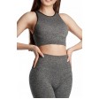 Меланжевый бесшовный топ в "рубчик" GIULIA Halter Top Rib Melange