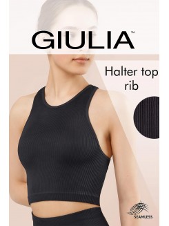 Бесшовный спортивный топ в "рубчик" GIULIA Halter Top Rib