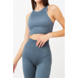 Бесшовный спортивный топ в "рубчик" GIULIA Halter Top Rib