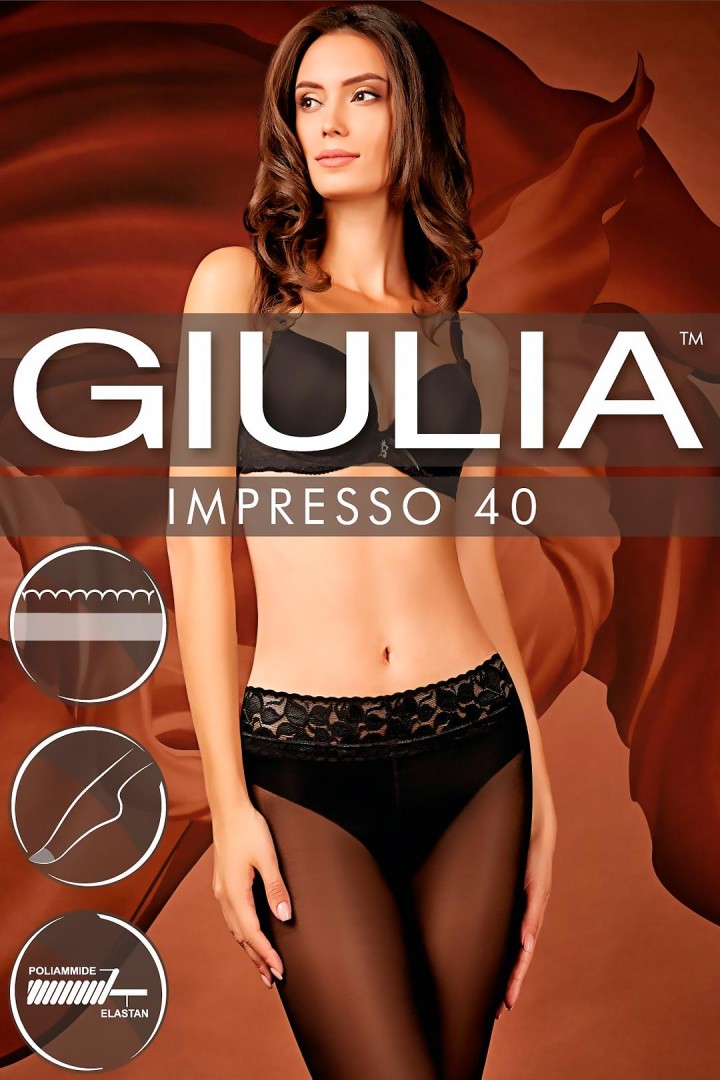 Колготки с силиконовым поясом GIULIA Impresso 40