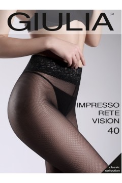 Колготки з силіконовим поясом GIULIA Impresso Rete Vision 40