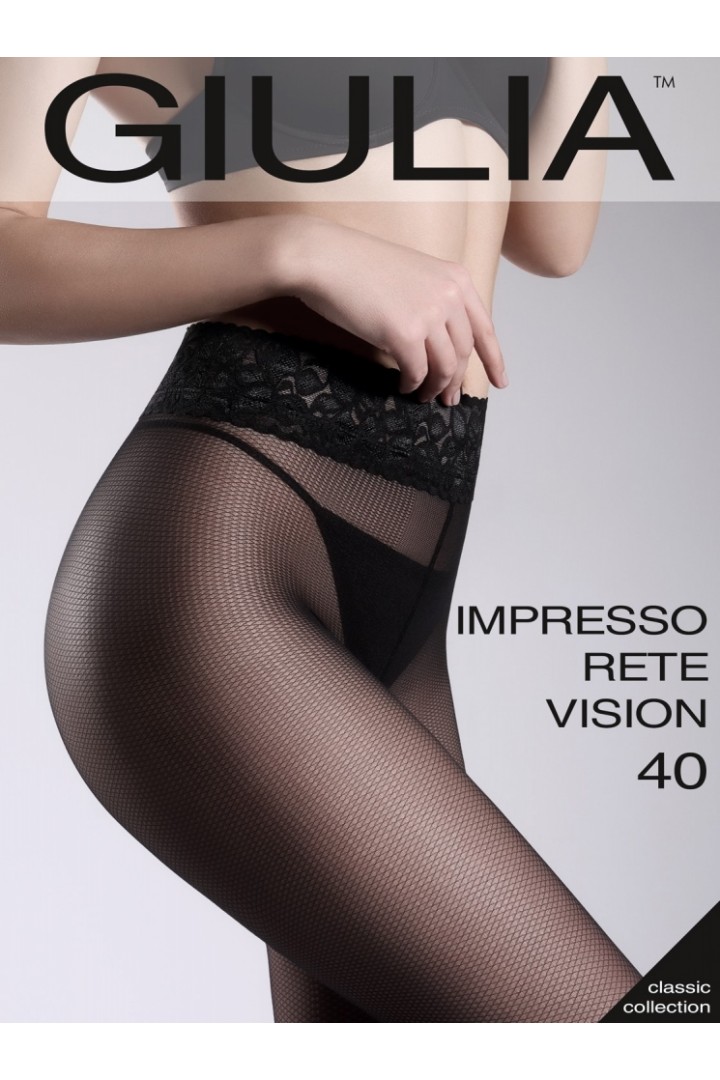 Колготки з силіконовим поясом GIULIA Impresso Rete Vision 40