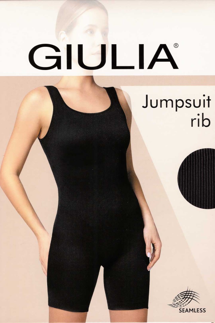 Безшовний комбінезон на широких бретельках GIULIA Jumpsuit Rib в рубчик