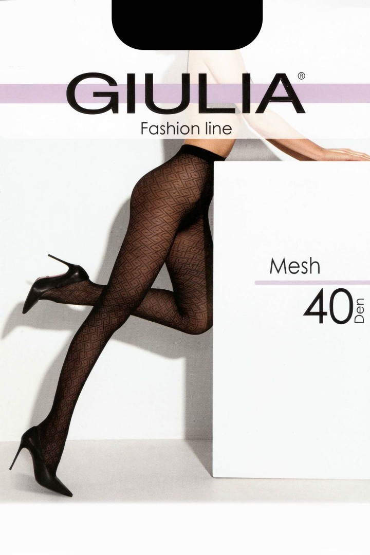 Колготки з геометричним візерунком у мікросіточку GIULIA Mesh 40 model 6