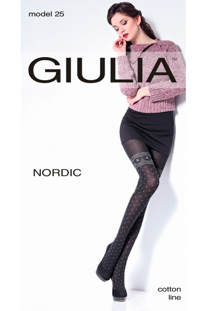 Теплі бавовняні колготи з візерунком GIULIA Nordic 150 model 25