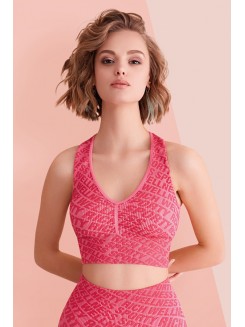 Бесшовный, спортивный топ в "рубчик" с узором GIULIA Top Rib Wellness