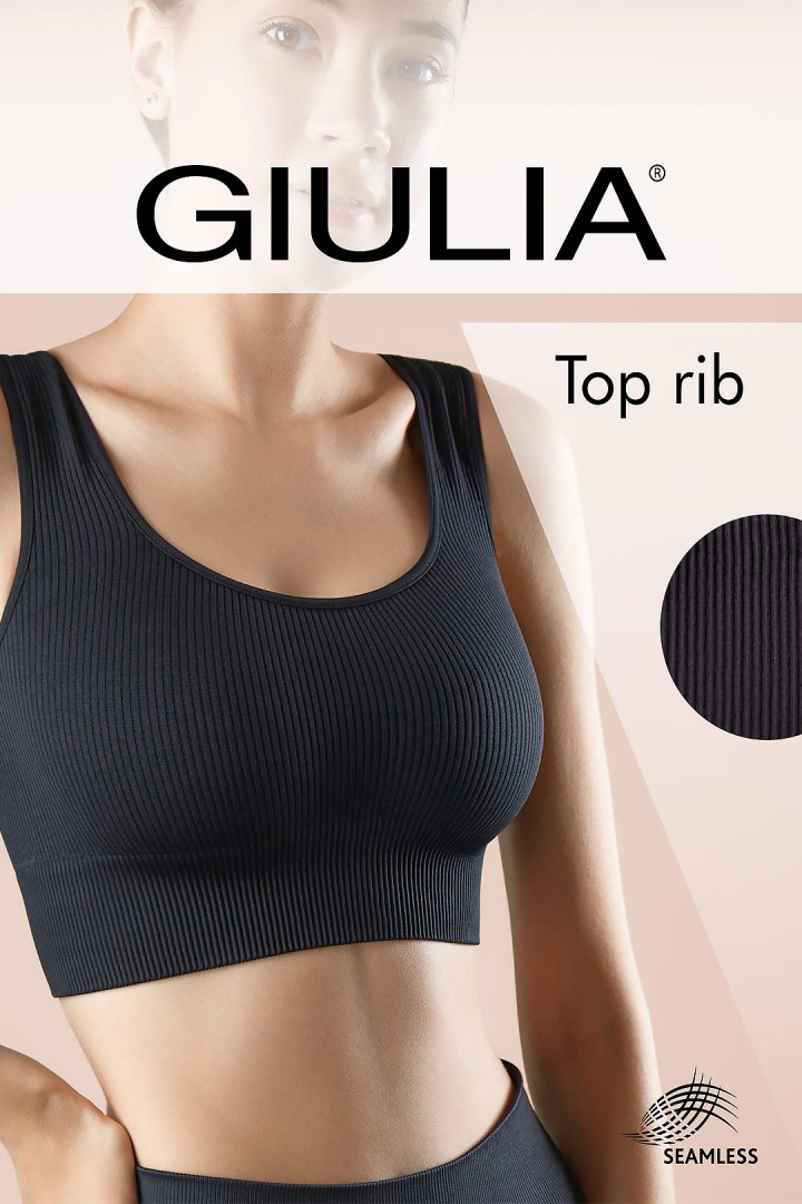 Бесшовный топ в рубчик на широких бретелях GIULIA Top Rib
