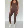 Безшовний комбінезон в рубчик на широких бретельках Jumpsuit Rib Long NTF