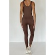Безшовний комбінезон в рубчик на широких бретельках Jumpsuit Rib Long NTF