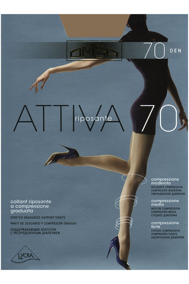Плотные массажные колготы OMSA Attiva 70