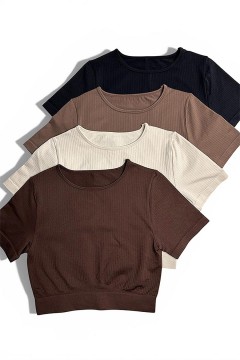 Женская бесшовная укороченная футболка в рубчик Crop T-Shirt Rib Luxe