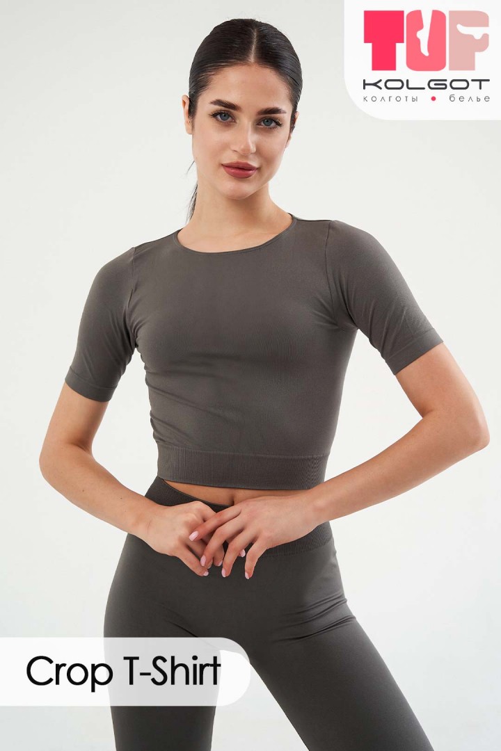 Женская бесшовная укороченная футболка Crop T-Shirt TOP-Kolgot ™