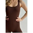 Бесшовный комбинезон в мелкий рубчик на широких бретельках Jumpsuit light model 3 TOP-Kolgot ™
