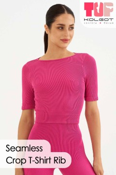 Женская бесшовная укороченная футболка в рубчик Crop T-Shirt Rib TOP-Kolgot ™