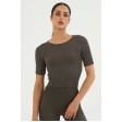 Женская бесшовная укороченная футболка в рубчик Crop T-Shirt Rib TOP-Kolgot ™