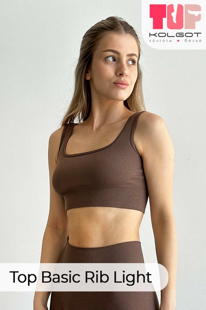 Бесшовный топ на широких бретелях в мелкий рубчик Top Basic Rib Light TOP-Kolgot ™